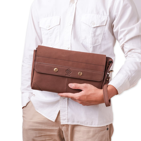 Jayuwan Cbc Clutch Bag Crazy Horse - Tas Tangan Pria Kulit Asli