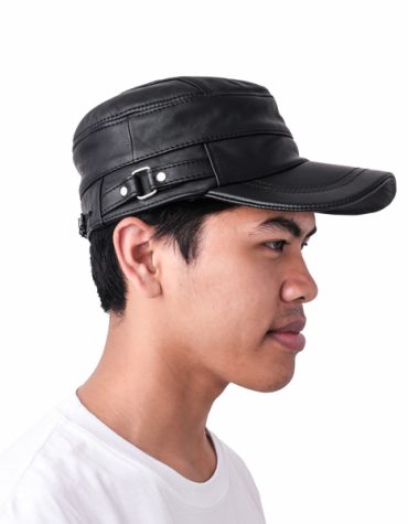 Jayuwan Aristo Cap – Topi Kulit Asli Pria Gaya Klasik Elegan Model Flat Cap (JTP)