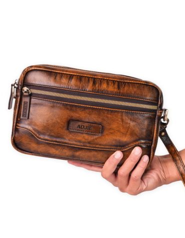 Jayuwan Cavaro Vintage – Tas Pria Kulit Asli Multifungsi | Custom Nama Brush-Off Leather JCBN